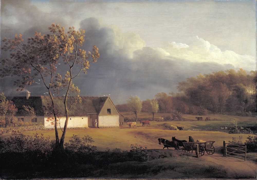 A Storm Brewing behind a Farmhouse in Zealand by Jens Juel