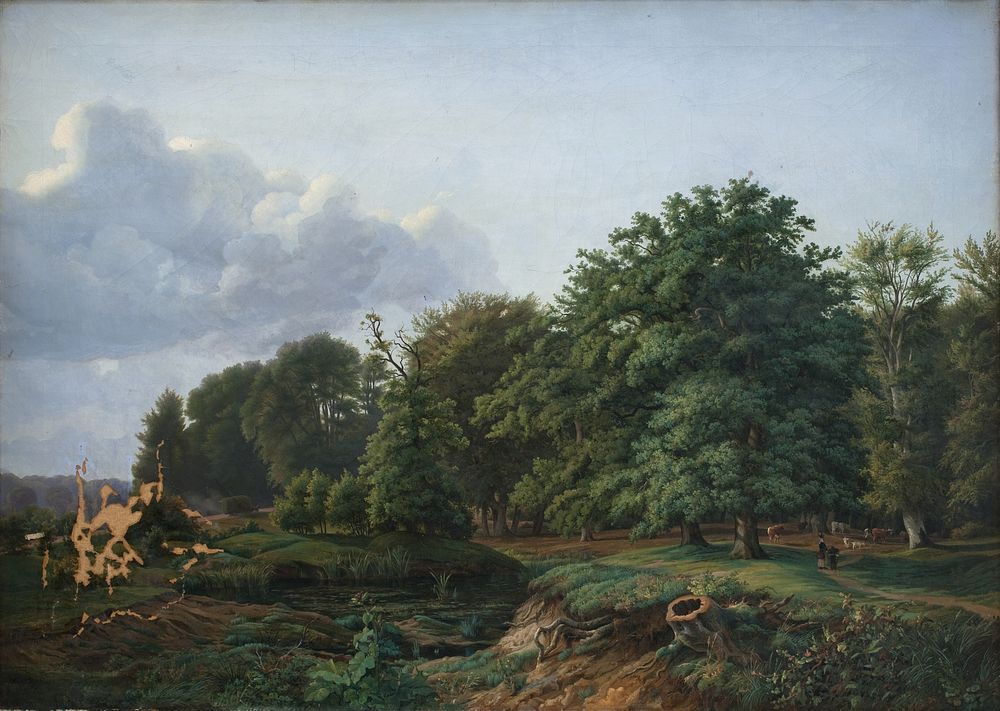 Woodland at Helleb&aelig;k.Afternoon by Hermann Carmiencke
