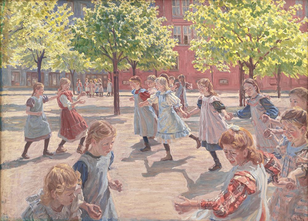 Playing Children, Meadow Square by Peter Hansen