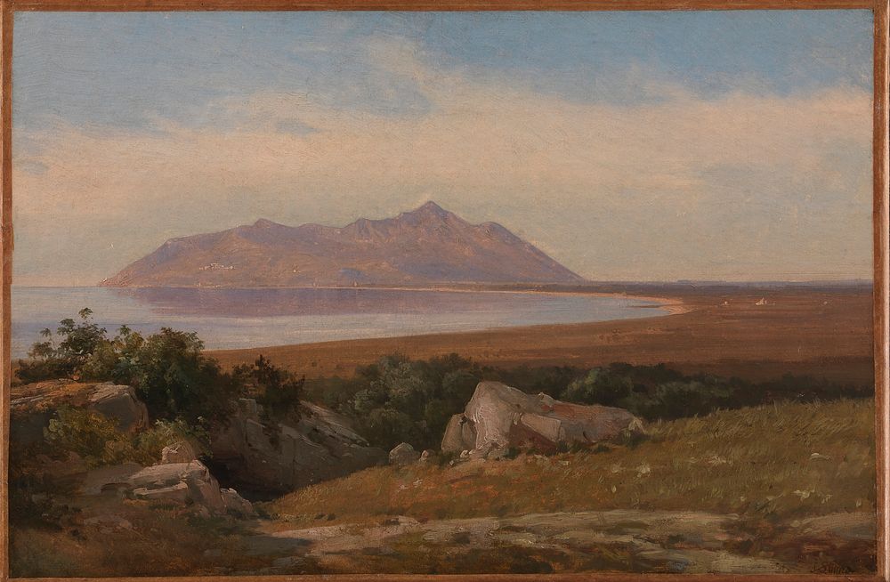 The promontory of Monte Circeo seen from the surroundings of Terracina by Jørgen Valentin Sonne