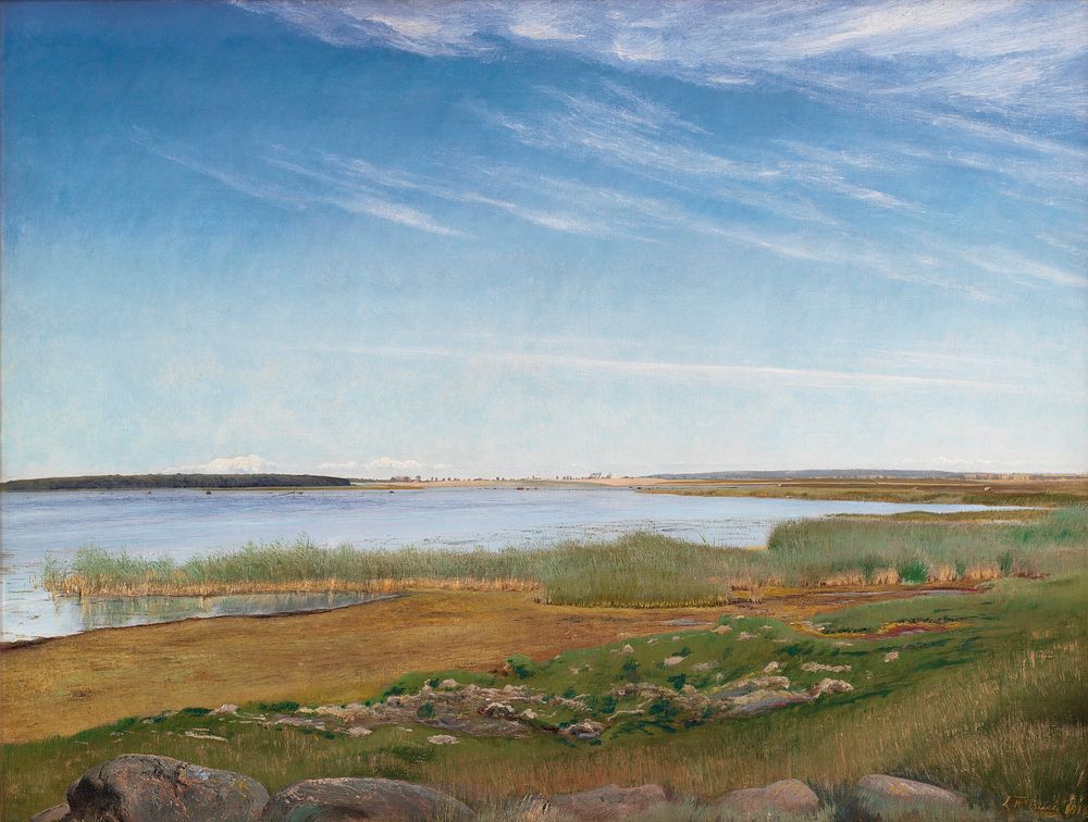 The fjord at Karrebæksminde by L. A. Ring