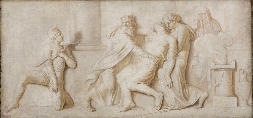 Achilles' death by Paris' arrow shot by Nicolai Abildgaard
