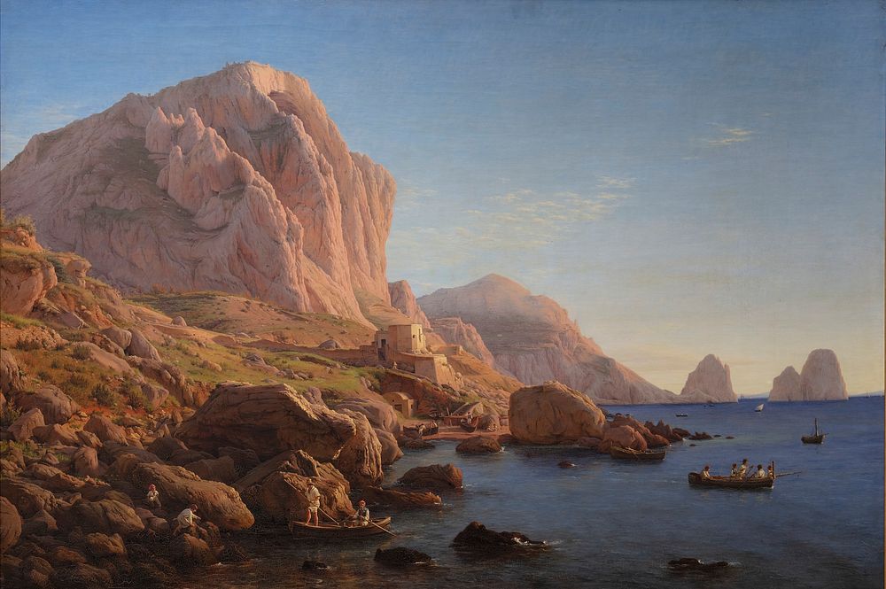 A Rocky Coast, Capri. by Christen Købke