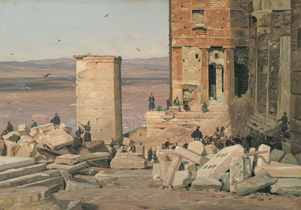 Greeks Working in the ruins of the Acropolis by Martinus Rørbye