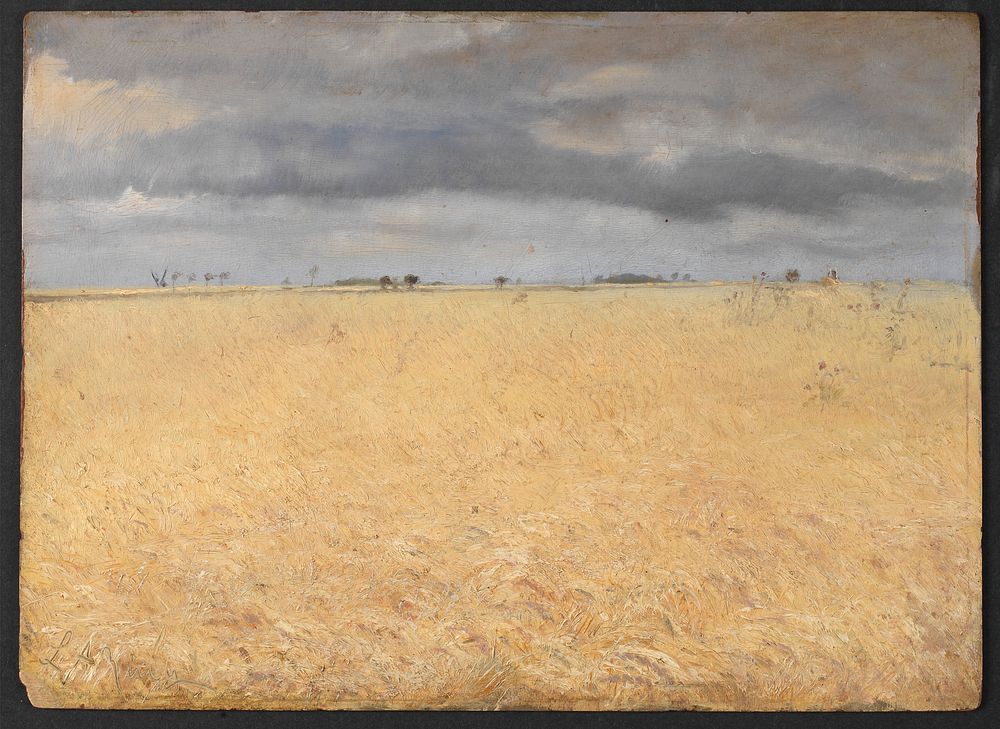 A rye field by the village of Ring by L. A. Ring