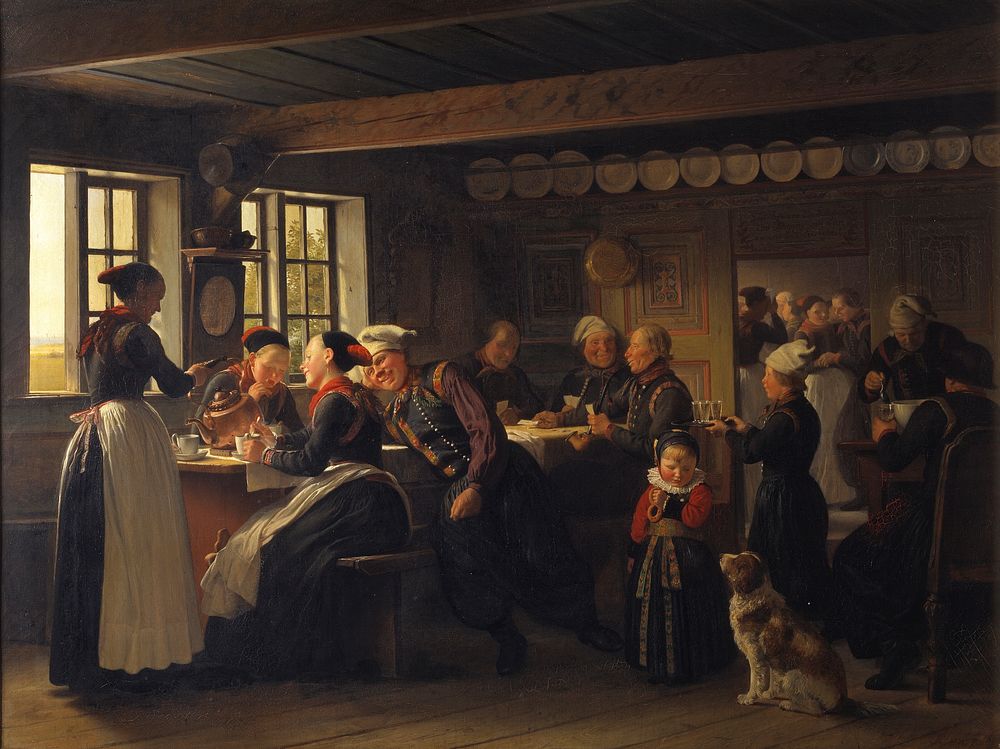Episode of a feast at Amager by Julius Exner