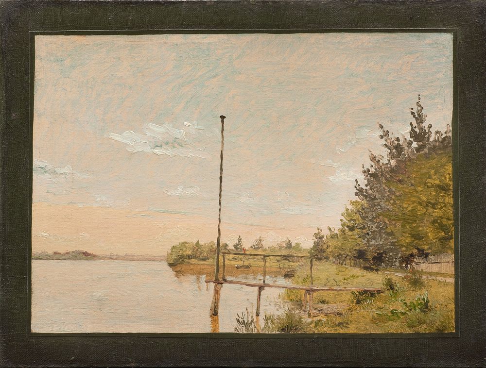 View from Dossering at Sortedamssøen towards Nørrebro.Study by Christen Købke