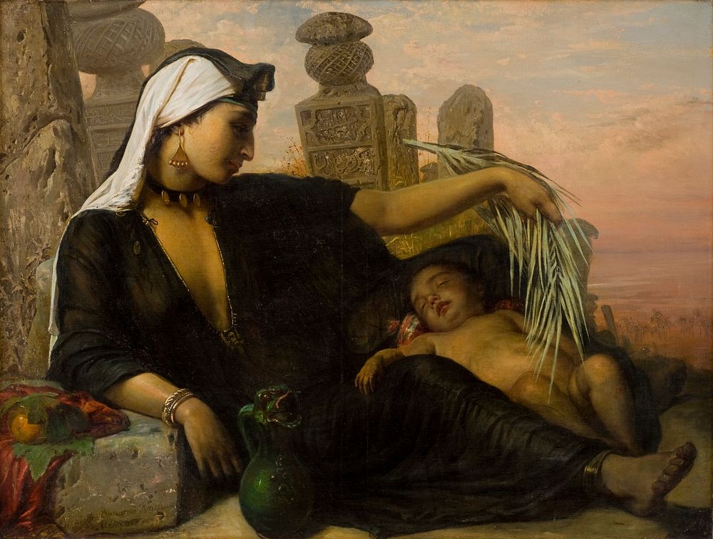 An Egyptian Fellah Woman with her Baby by Elisabeth Jerichau Baumann