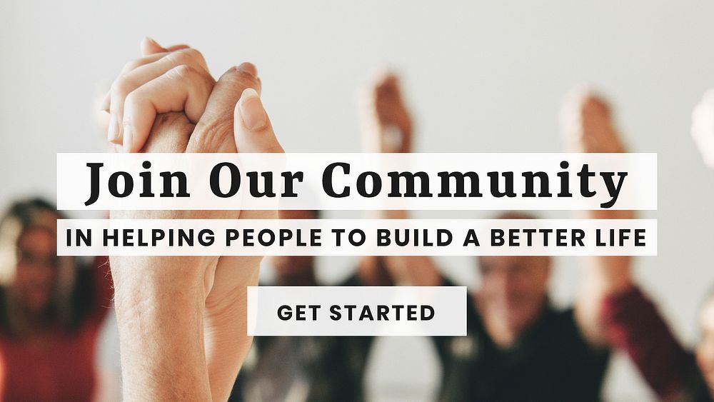 Join our community charity social template vector