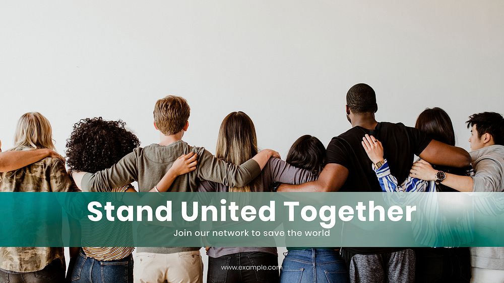 Stand united together join our network to save the world social banner template vector
