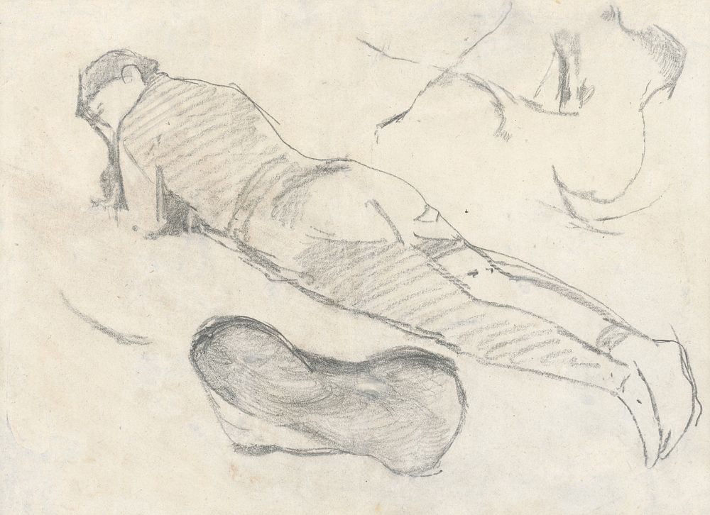 Study of a reclining man by Ladislav Mednyánszky