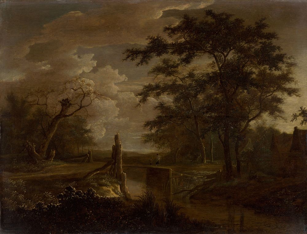 Landscape with river and bridge