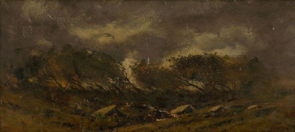 Gypsy camp during a storm