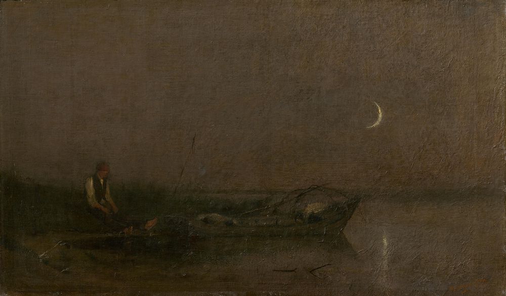 Fishing by moonlight by Ladislav Mednyánszky