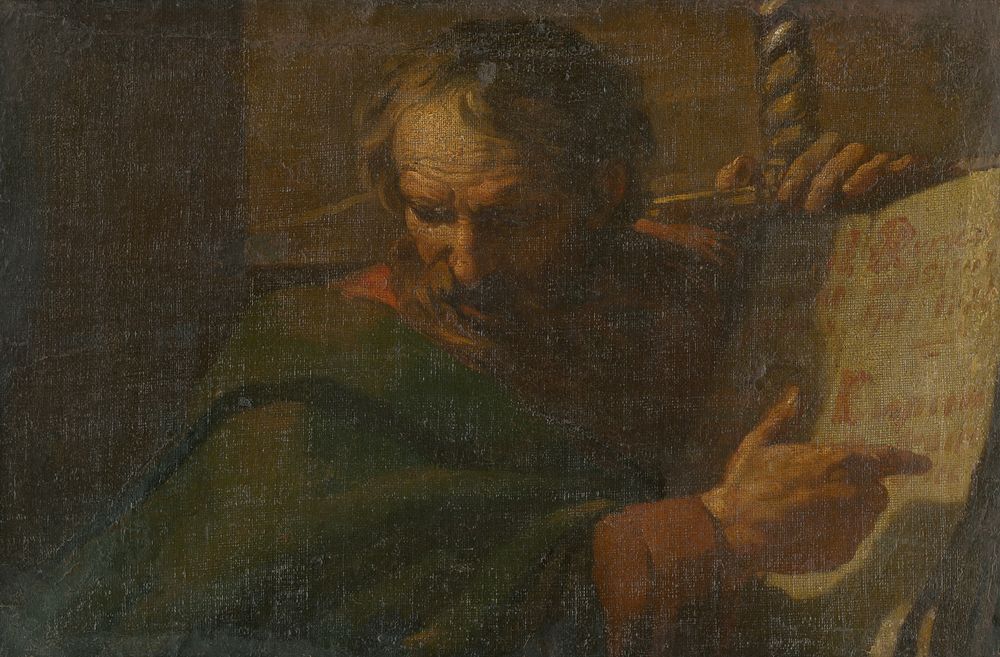 Saint paul reads from a book
