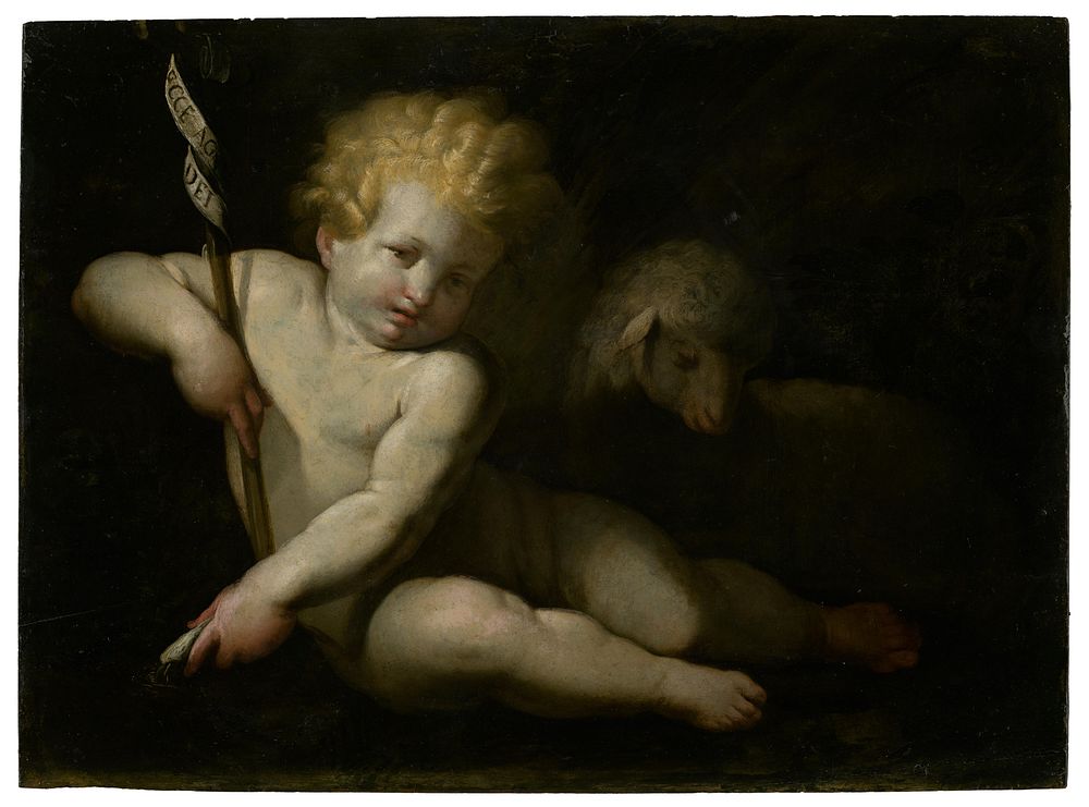 Ecce agnus dei (john the baptist as a child with a lamb)