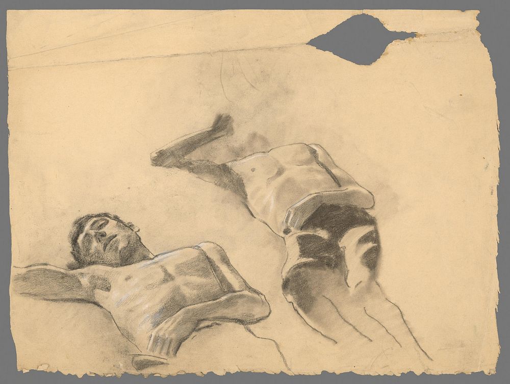 Study of reclining grooms by Ladislav Mednyánszky