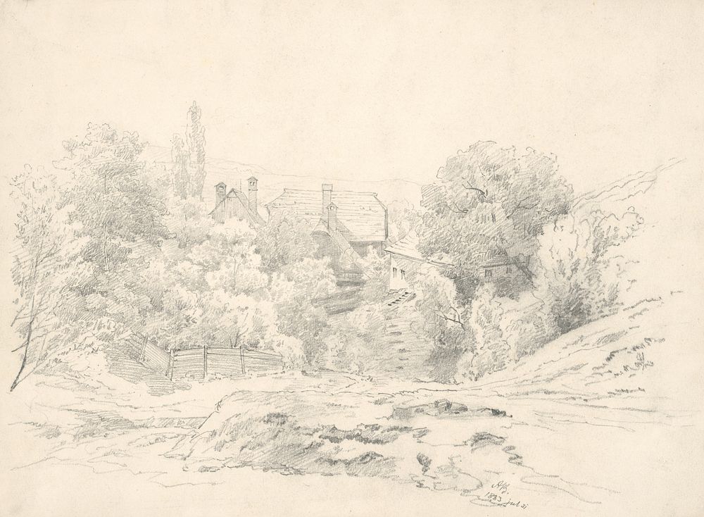 Study of houses in landscape