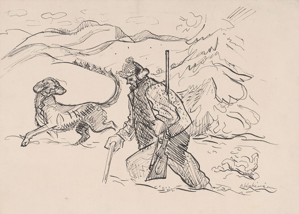 A hunter with a dog