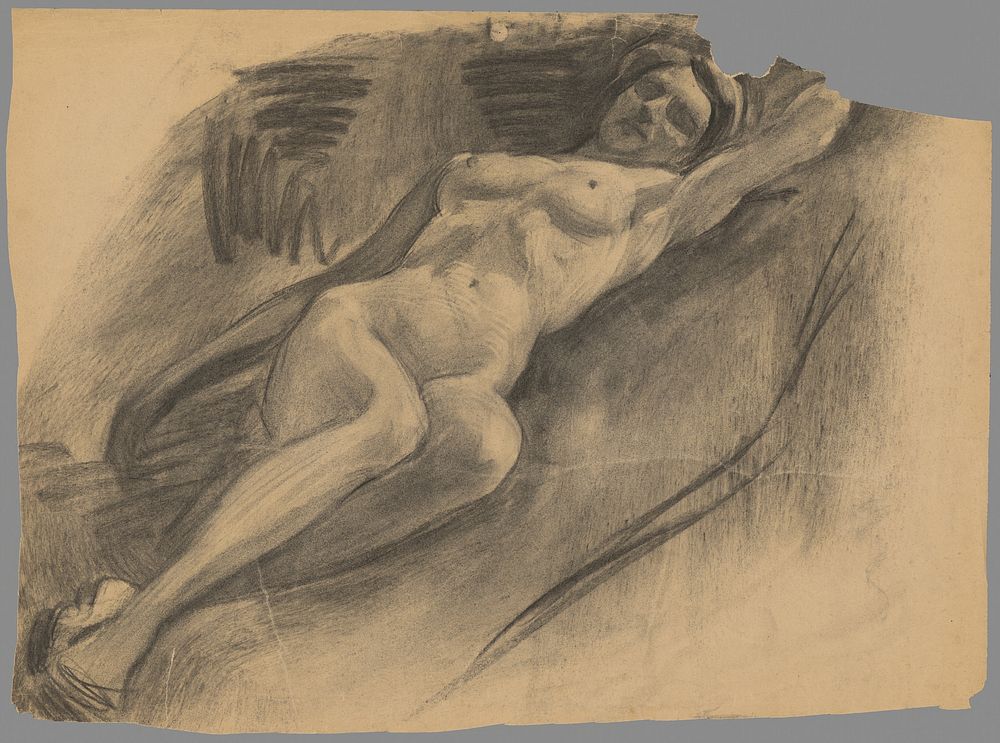 Study of reclining female nude