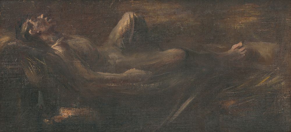 The dying fisherman by Ladislav Mednyánszky
