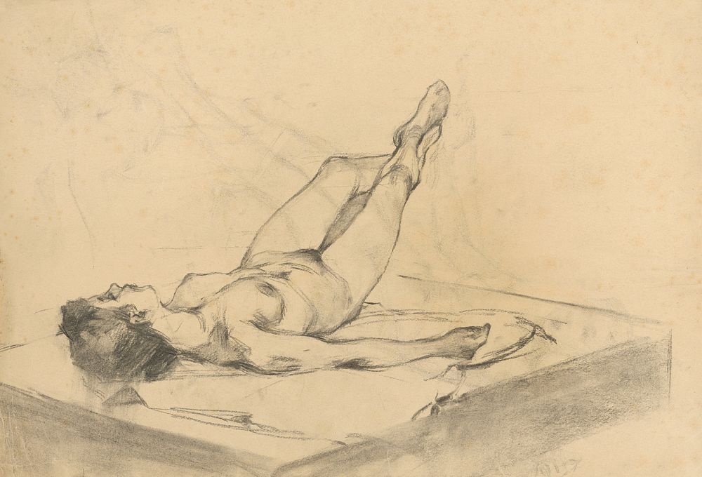 Nude study of a reclining woman