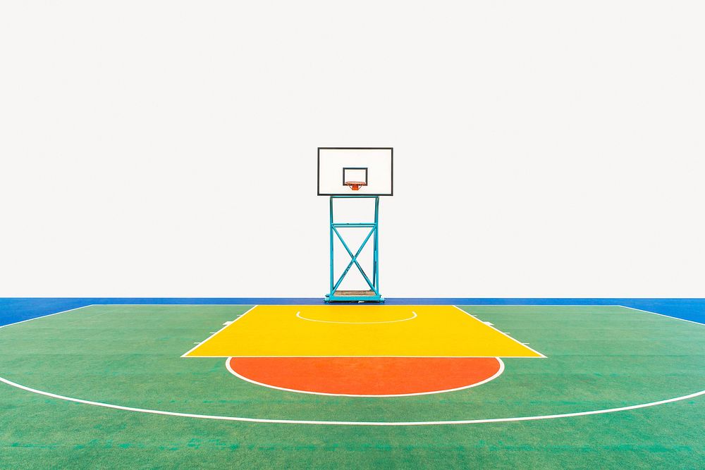 Basketball court border, sport image psd