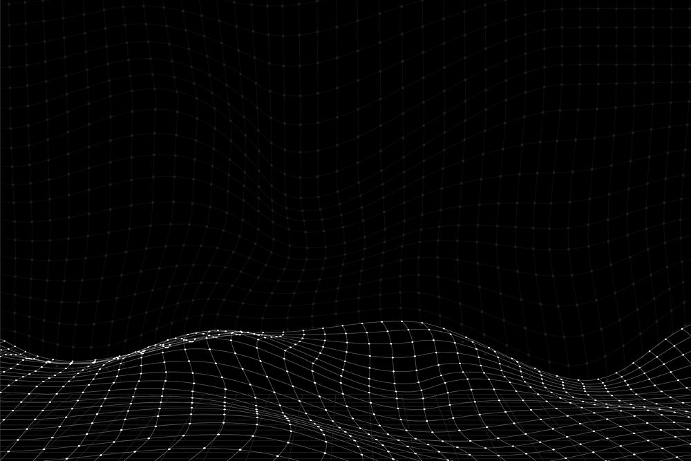 Black abstract futuristic background, wire grid border