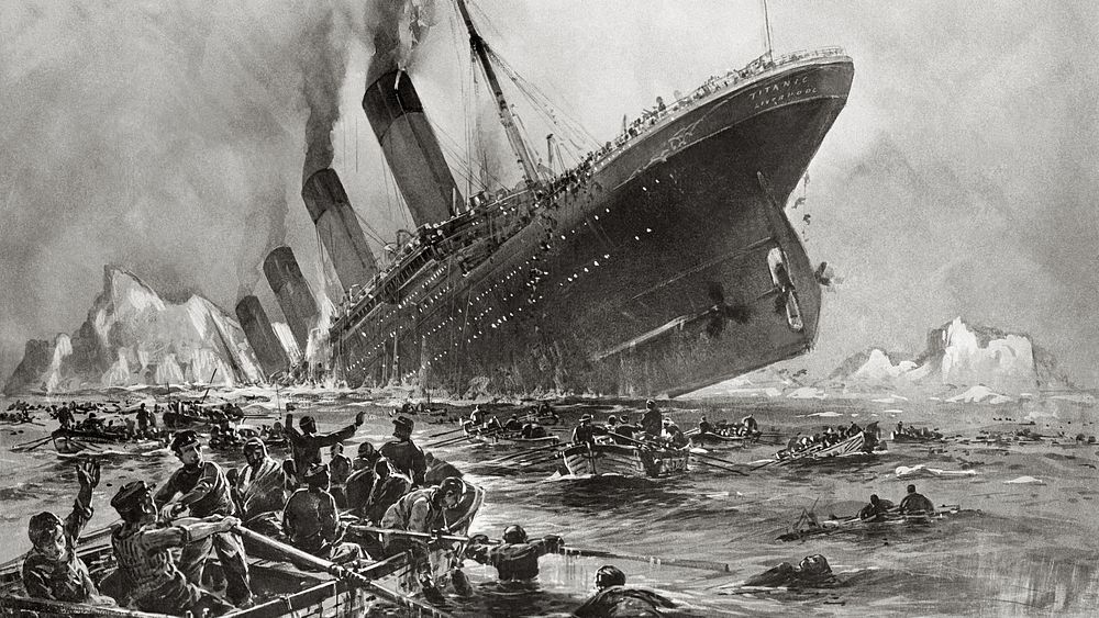 Titanic sinking (1912) by Willy St&ouml;wer.