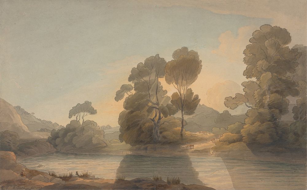 On the Dee, watercolor by Francis Towne.