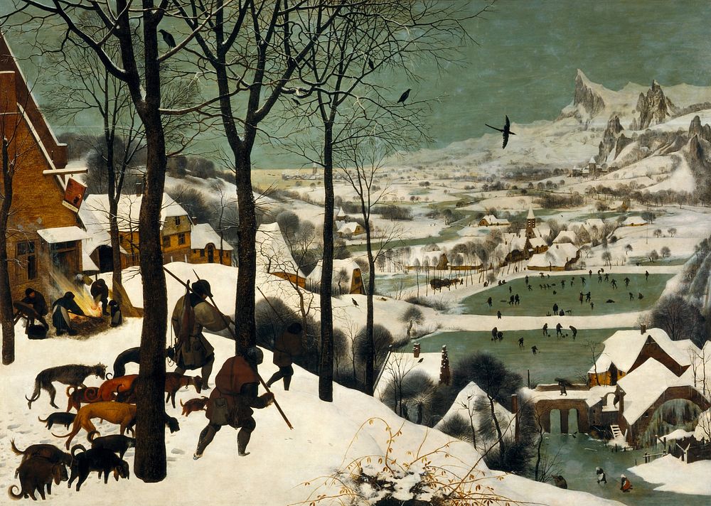 Monthly cycle, scene: The Hunters in the Snow (winter) by Pieter Brueghel the Elder.