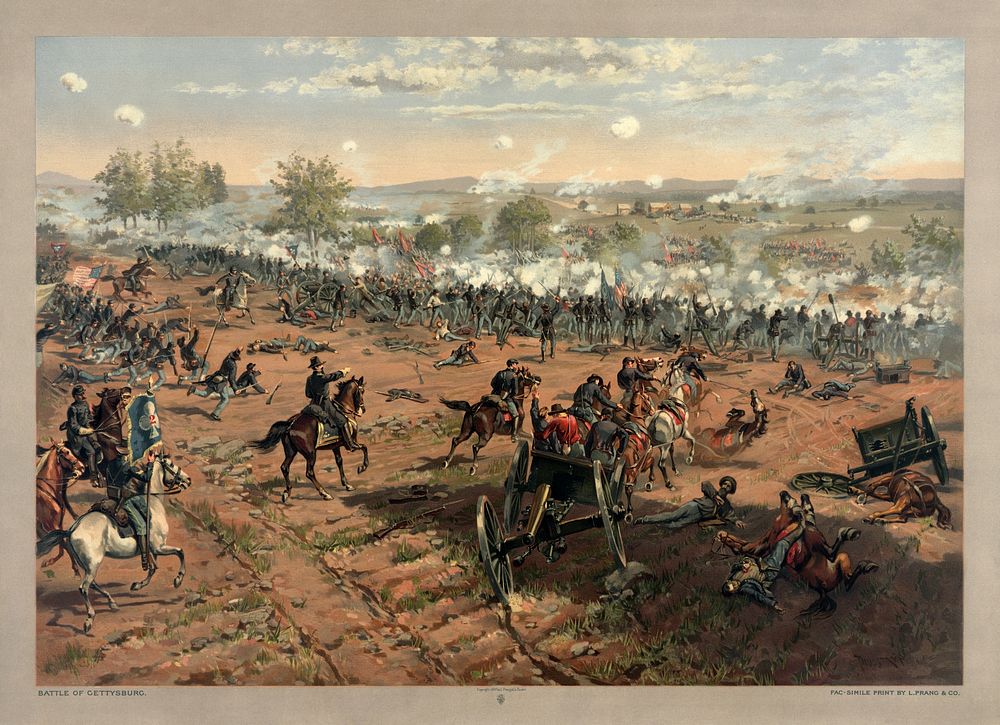 Battle of Gettysburg (1887) oil painting by Thure de Thulstrup.