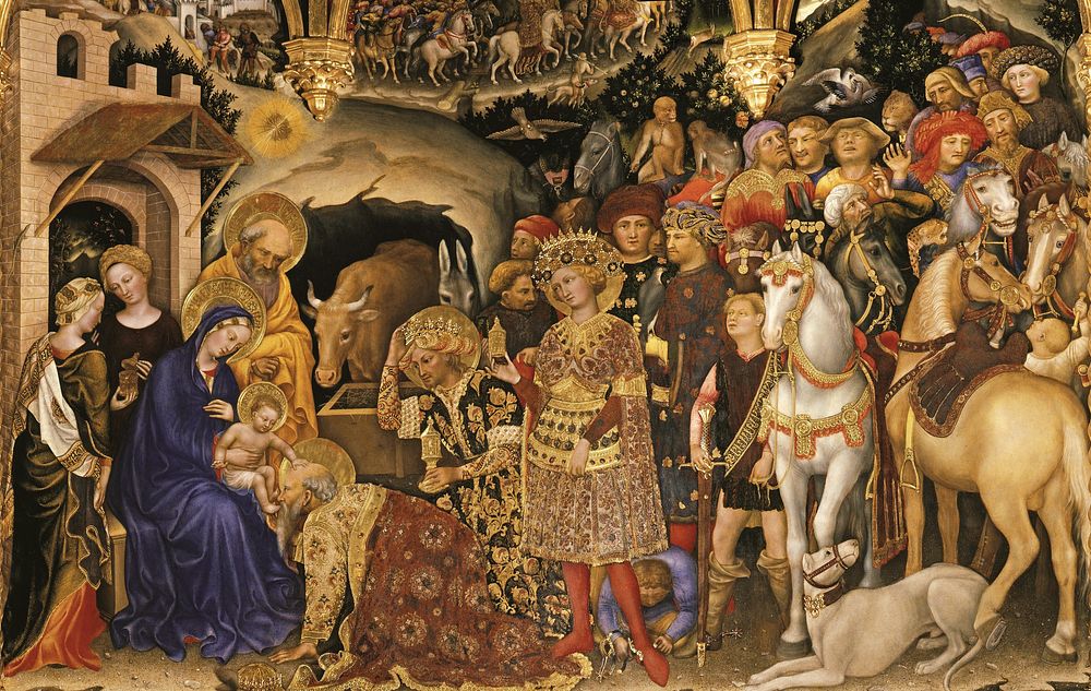 Adoration of the Magi (1423) watercolor painting by Gentile da fabriano.
