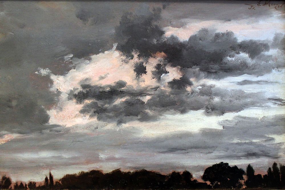 Cloud study (1851) realism art by Adolph von Menzel.