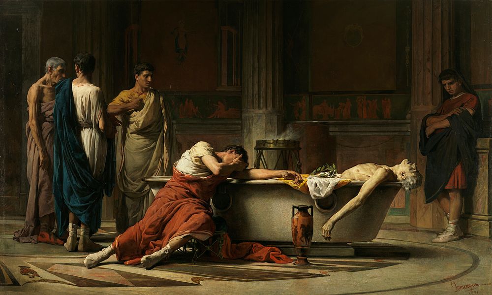 The death of Seneca by Manuel Dom&iacute;nguez S&aacute;nchez