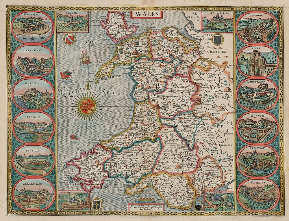 Map of Wales (1610) by John Speed.