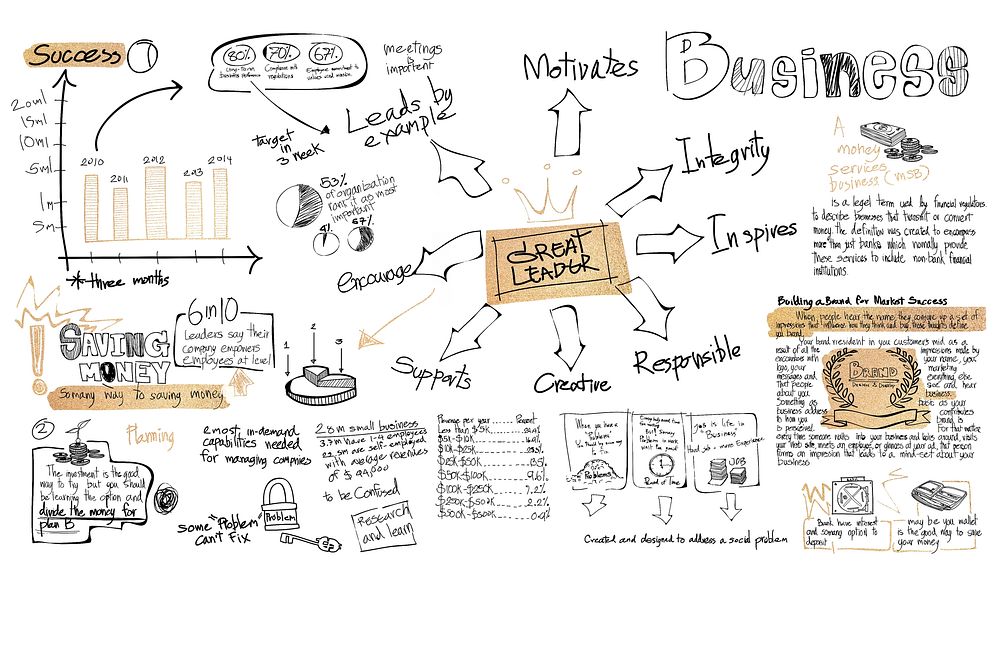 Business leader infographic sketch