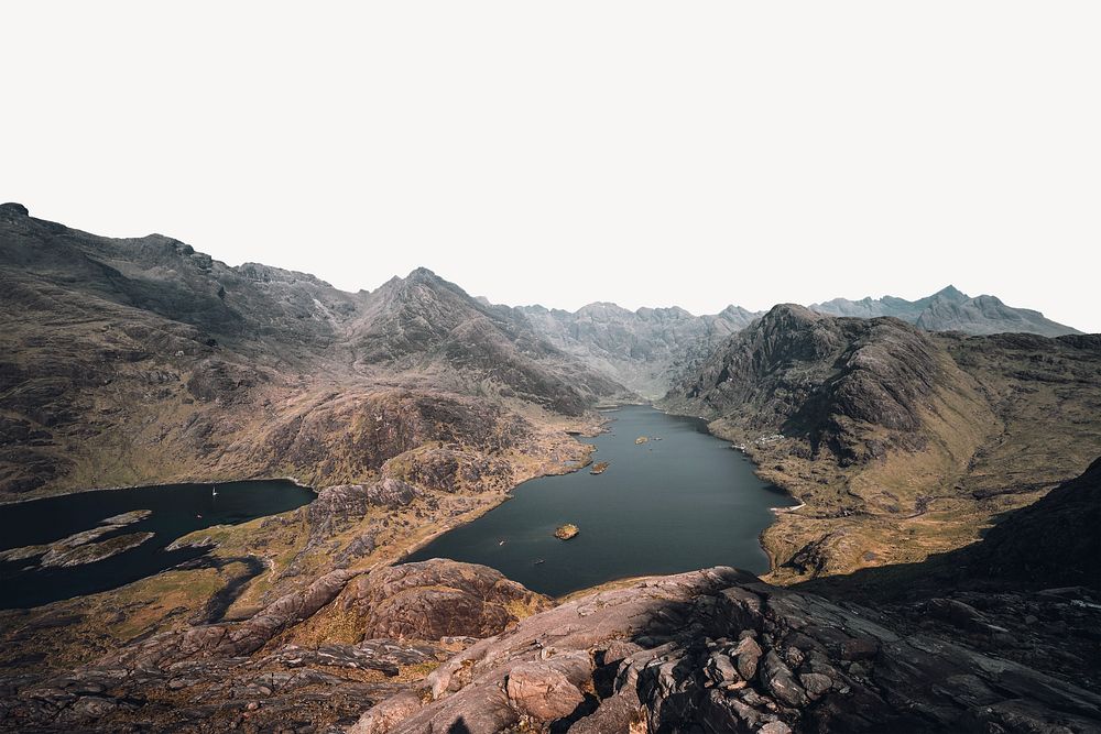 Mountain & lake border background   image