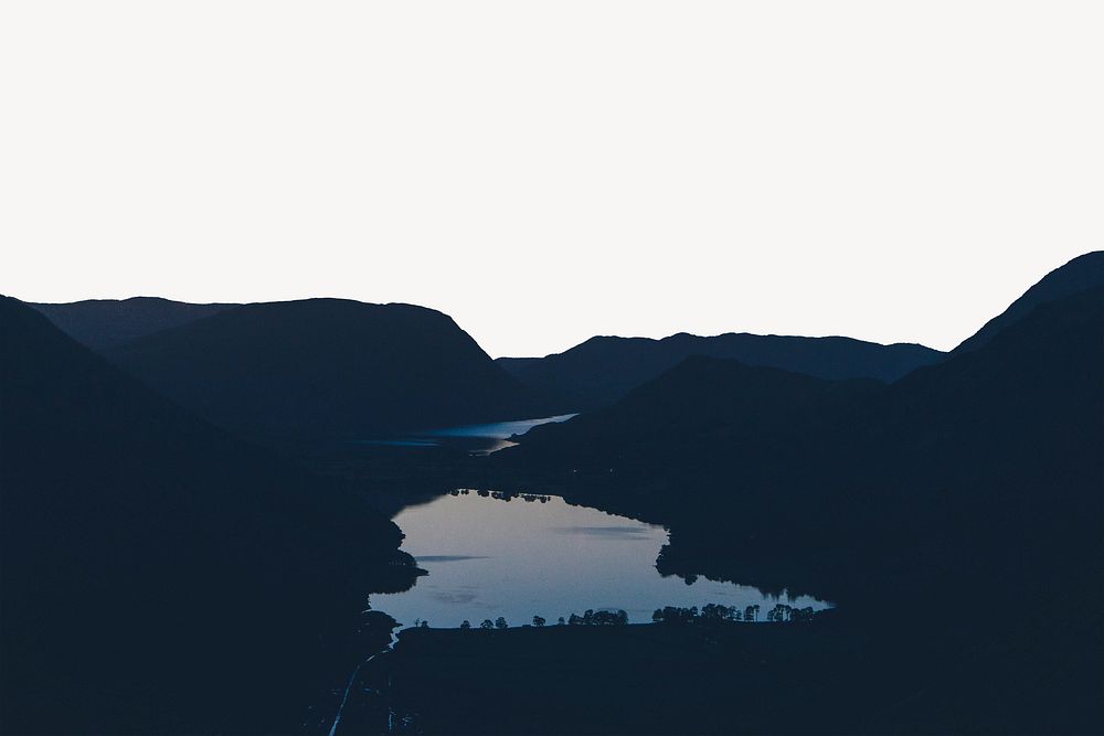 Aesthetic lake landscape, border background   image