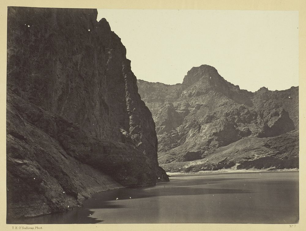 Black Cañon, Colorado River, looking below near Camp 7. Explorations in Nevada and Arizona, Expedition of 1871. Lieut. Geo.…