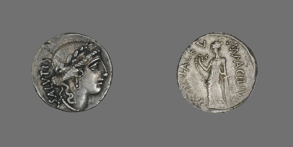 Denarius (Coin) Depicting the Goddess Salus by Ancient Roman