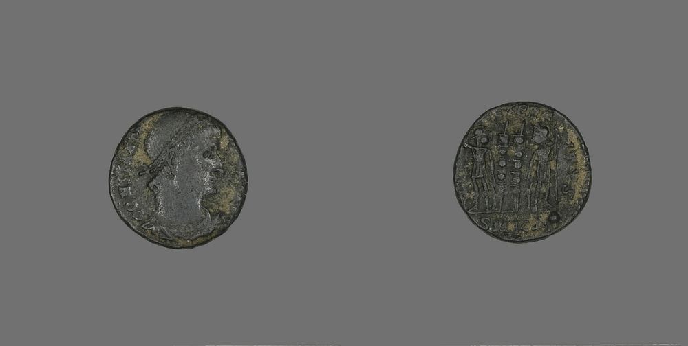 Coin Portraying Emperor Constantius I by Ancient Roman