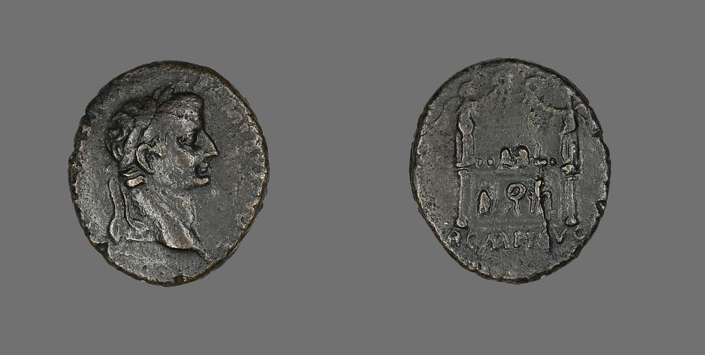 Coin Portraying Emperor Tiberius by Ancient Roman