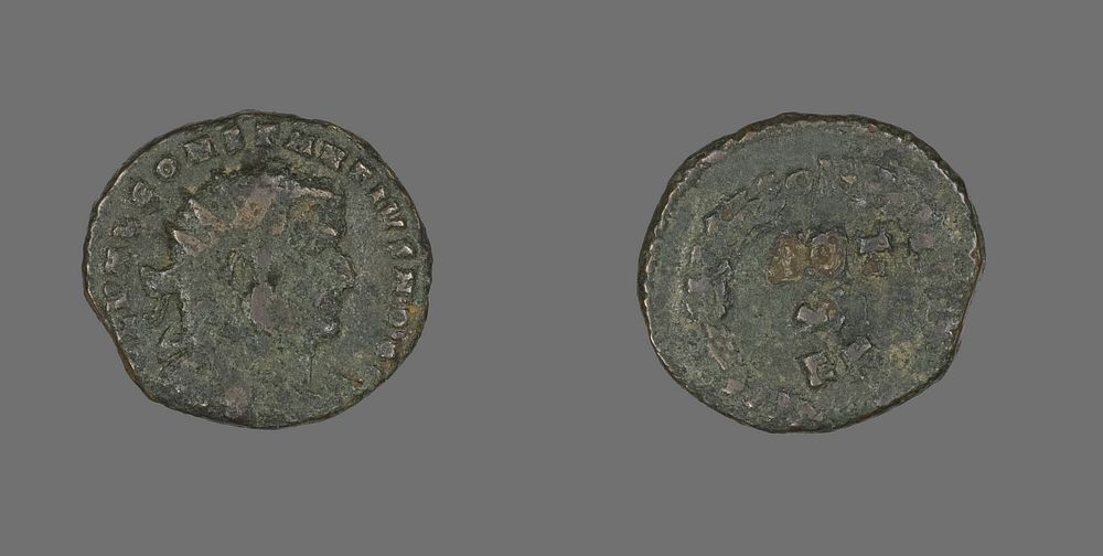 Follis (Coin) Portraying Emperor Constantius I by Ancient Roman