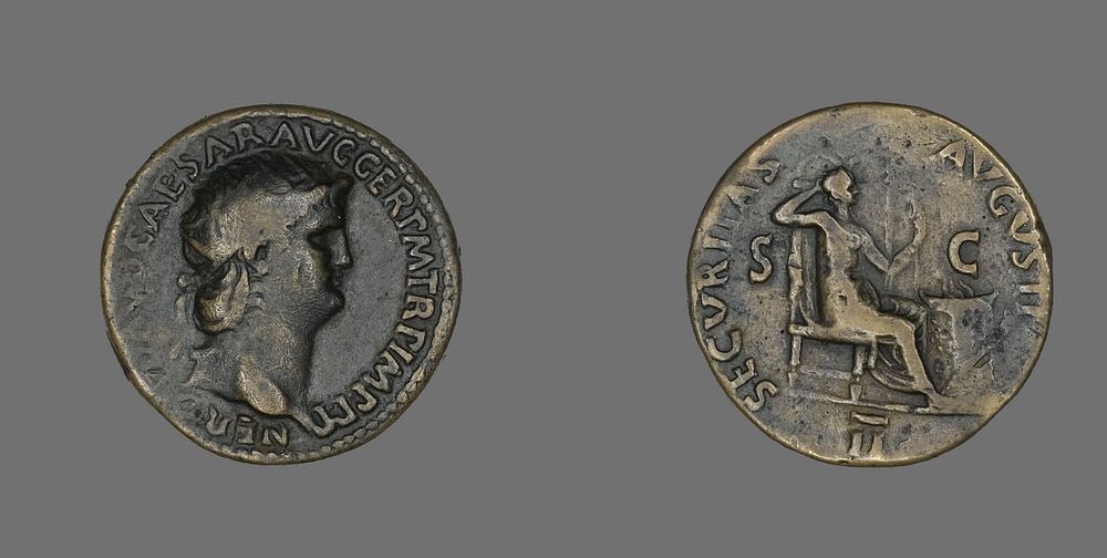 Dupondius (Coin) Portraying Emperor Nero by Ancient Roman