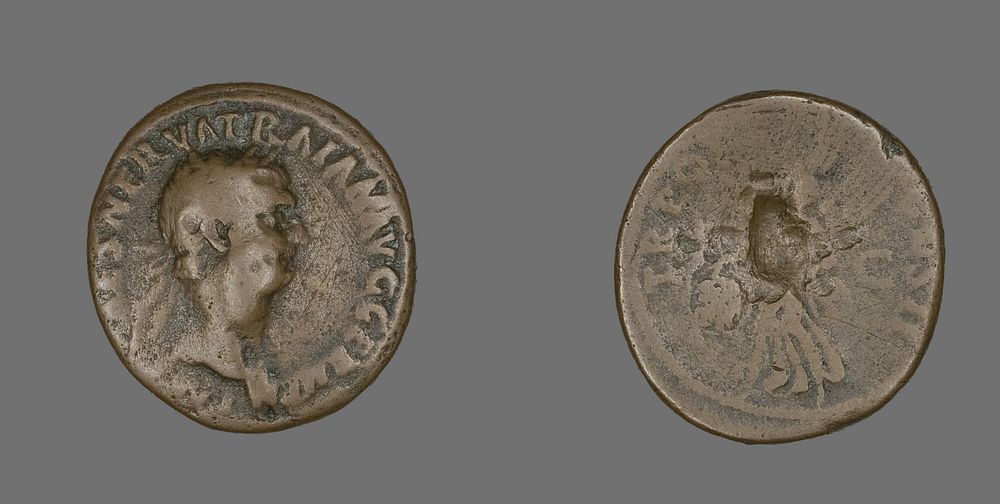 As (Coin) Portraying Emperor Trajan by Ancient Roman