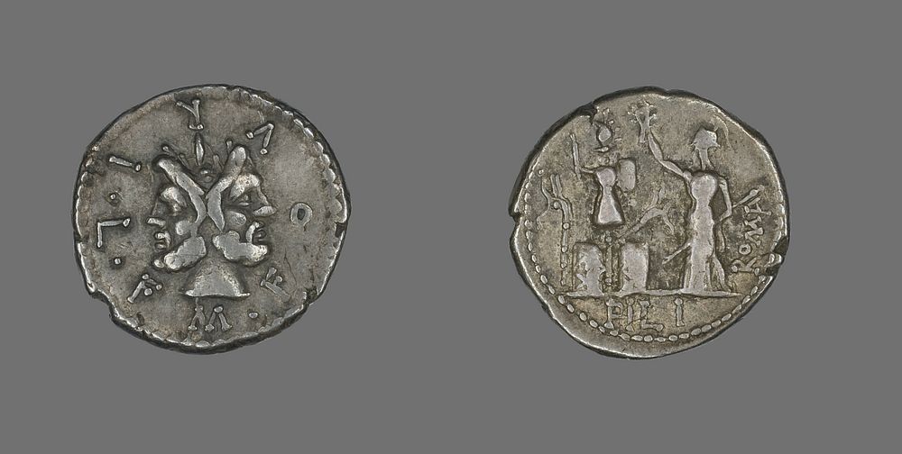 Denarius (Coin) Depicting the God Janus by Ancient Roman