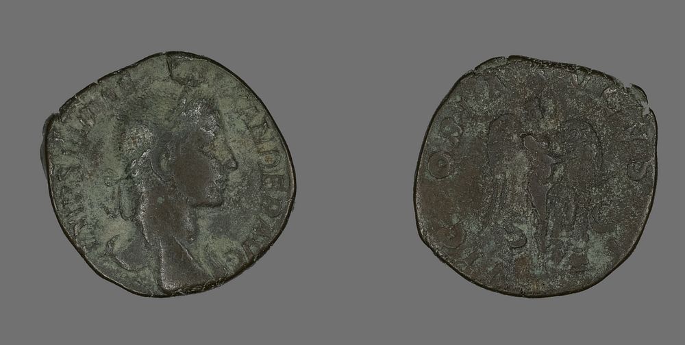 Sestertius (Coin) Portraying Emperor Severus Alexander by Ancient Roman