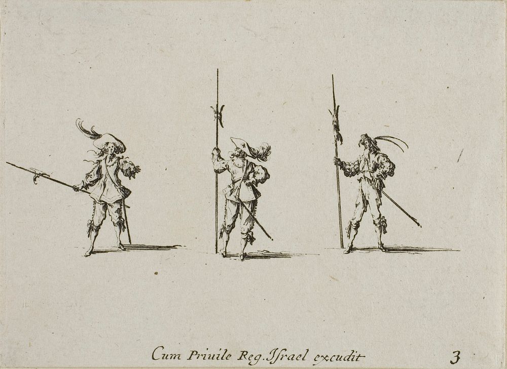 Drill with Halberds, plate three from The Military Exercises by Jacques Callot