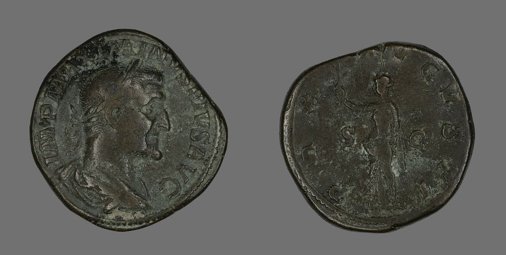 Sestertius (Coin) Portraying Emperor Maximinus by Ancient Roman